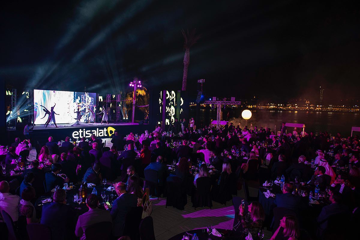 etisalat tel event night with full of lights, performance, Music