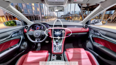 MG Car view from interior in 360 view